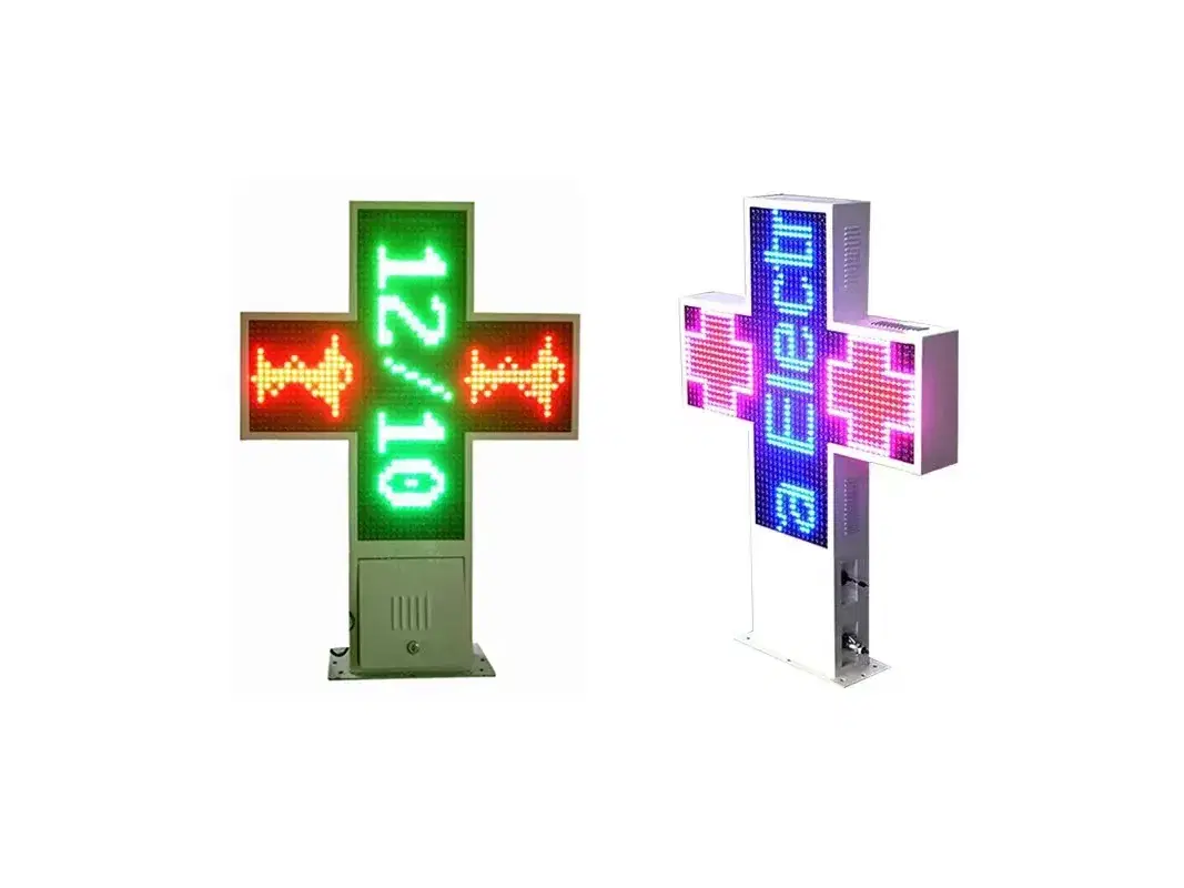 Cruces LED de farmacia a color, de pie