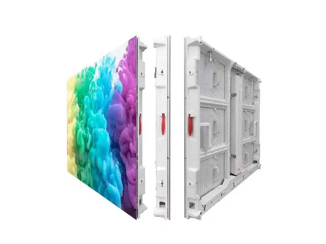Gabinete CK de aluminio: frente encendido, perfil y dorso