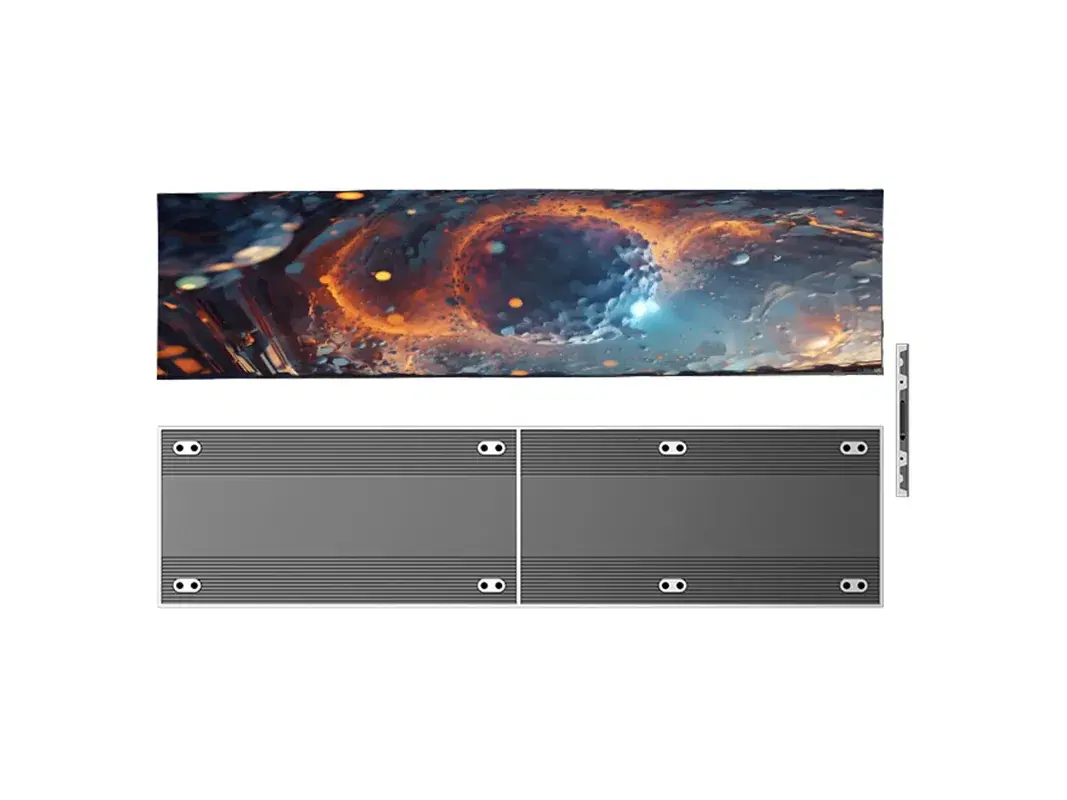 Pantalla de interior Serie CZ: frente encendido y dorso de gabinetes ultradelgados