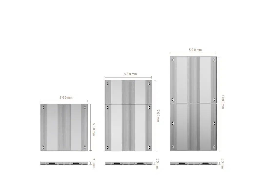 Gabinetes Serie CZ de 500 mm de ancho en tres alturas